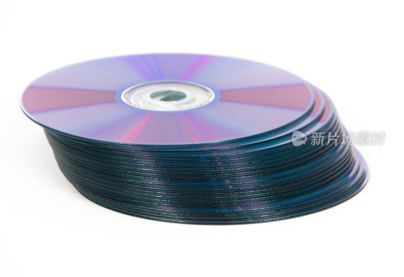 大量CD/ DVD的堆叠